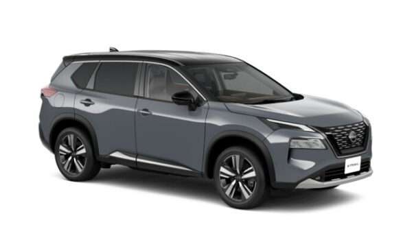 ▲日産エクストレイルG　価格：429万8800円　全長4660×全幅1840×全高1720mm　ホイールベース2705mm　最低地上高200mm　車重1780kg　乗車定員5名　WLTCモード燃費19.7km/リットル　写真のボディカラーはステルスグレーP／スーパーブラック 2トーン