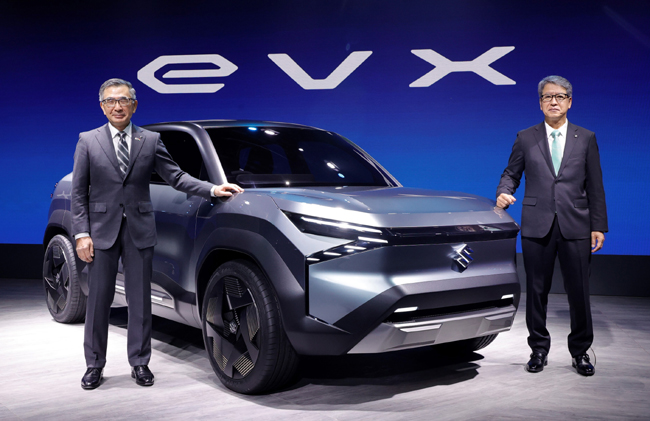 ▲スズキおよびスズキのインド子会社であるマルチ・スズキ・インディア社はインド・デリー近郊で開催された「Auto Expo 2023」において、EVコンセプトモデル「eVX」を初公開した
