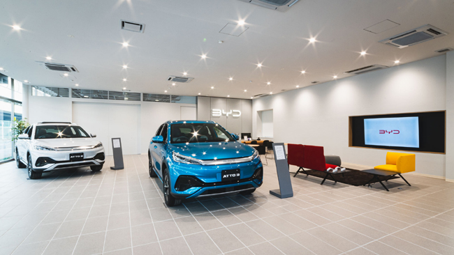 ▲BYDの電気自動車SUV「ATTO3（アット3）」がついに日本発売。まず商談や試乗の案内が可能な開業準備室を全国20店舗で営業開始