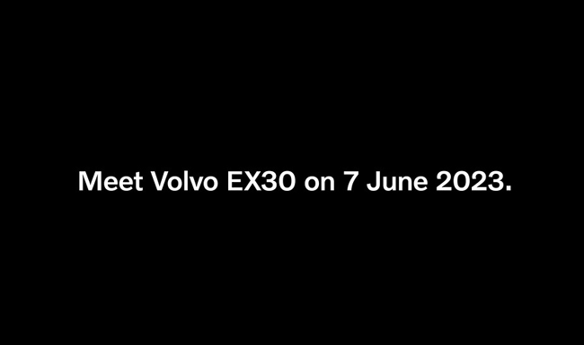 ▲ボルボが新しい電気自動車の小型SUV「EX30」を中央ヨーロッパ時間6月7日PM1:30（日本時間PM8:30）に発表すると予告