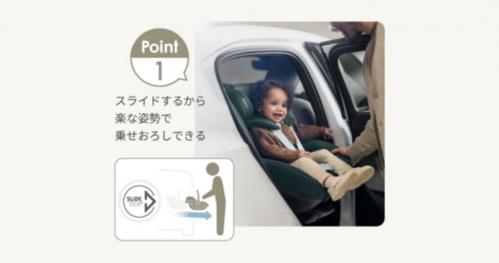 子供を車に乗せる様子