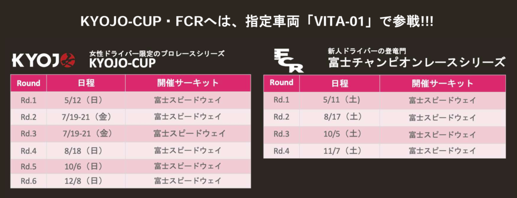 VITA-01 参戦スケジュール