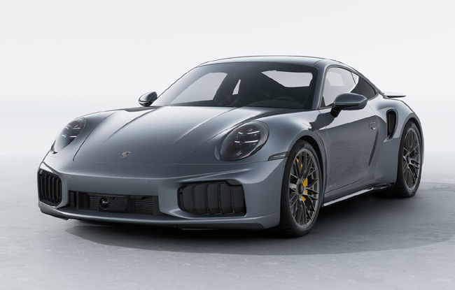 ▲ポルシェ911ターボS 価格:3635万円 全長4551×全幅1900×全高1305(PASM-10)mm ホイールベース2450mm 車重(DIN)1740㎏ 写真のボディカラーはバナジウムグレーメタリック