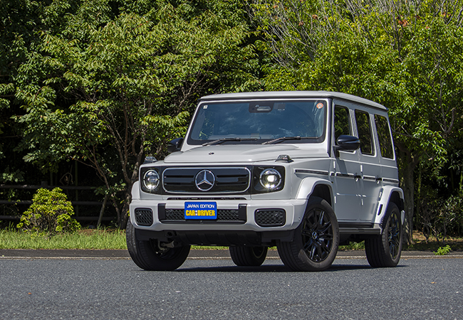 メルセデス・ベンツG580 with EQテクノロジー・エディション1/価格:2635万円。BEVのG580のシステム出力/トルクは587㎰/1164Nmと超弩級。バッテリー容量は116kW。一充電走行距離(WLTCモード)は530㎞に達する