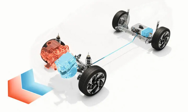 ▲パワートレインにはH4M型1597cc直列4気筒DOHC16Vガソリンエンジン(94ps/148Nm)に、メインの駆動用Eモーター(36kW/205Nm)、始動および発電用モーターのHSG(15kW/50Nm)、総電力量1.2kWhのリチウムイオンバッテリー、電子制御ドッグクラッチマルチモードATで構成するフルハイブリッドE-TECHシステムを採用