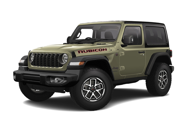 ▲ジープ・ラングラー・ルビコン2ドア 価格:854万円 全長4320×全幅1930×全高1840mm ホイールベース2460mm 車重1960kg 乗車定員4名 外装色にはジープブランドが誕生した1941年に由来して「’41」と名付けられた特別なミリタリーグリーン色を纏う。販売台数は150台限定