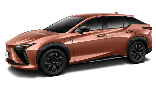 ▲レクサスRZ350e“Version L” 価格:790万円 全長4805×全幅1895×全高1635mm ホイールベース2850mm 車重1950kg 乗車定員5名 一充電走行距離(WLTCモード)733㎞ 交流電力量消費率(WLTCモード)120Wh/km 写真のボディカラーはソニックカッパー