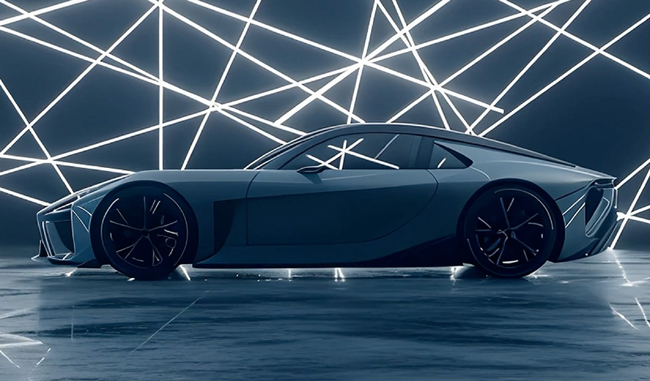 ▲GR GTのオールアルミニウム骨格をベースとすることでスポーツカーとしての軽量・高剛性および空力性能を極めたフォルムとしながら、ノーズからリアへと流れる低く伸びやかなシルエットによってLFAの造形美を継承しつつ、正統派クーペのプロポーションを描き出す