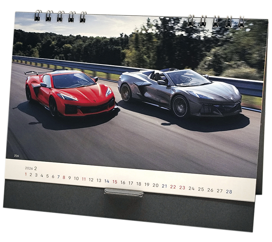 アメリカンスポーツを代表する伝統モデル、シボレー・コルベットで1年間のビジュアルを構成。クーペとコンバーチブルほか、コンセプトモデルがいろいろな表情を見せてくれます。サイズは縦×横約160×200㎜。13枚構成。2名に。