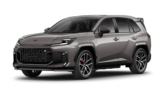 ▲トヨタRAV4 GR SPORT(PHEV) 価格:630万円 全長4645×全幅1880×全高1685mm ホイールベース2690mm 車重1990kg 乗車定員5名 WLTCモード燃費21.5km/リットル EV走行換算距離(WLTCモード)145km 写真のボディカラーはアーバンロック