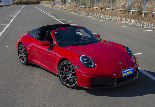 ポルシェ911タルガ4 GTS/価格:8DCT:2747万円。タルガはキャビン上方のルーフがリアに収まる電動セミオープン。美しいスタイルと適度な開放感をバランス。駆動方式は全天候対応の4WD。ボディサイズは4555×1870×1305mm