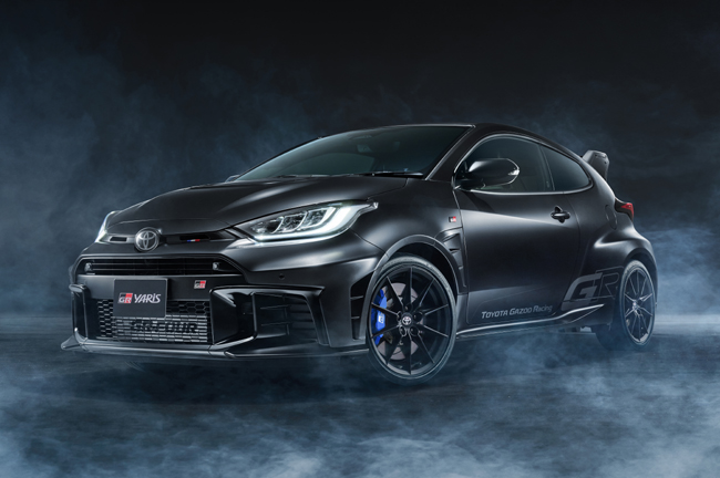 ▲GRヤリス Sébastien Ogier 9x World Champion Edition 価格:845万円 全長3995×全幅1805×全高1455mm ホイールベース2560mm 車重1290kg 乗車定員4名 歴代最多タイとなるセバスチャン・オジエ選手の9回目のWRCドライバーズチャンピオン獲得を記念したスペシャルモデル。日本での販売台数は100台限定