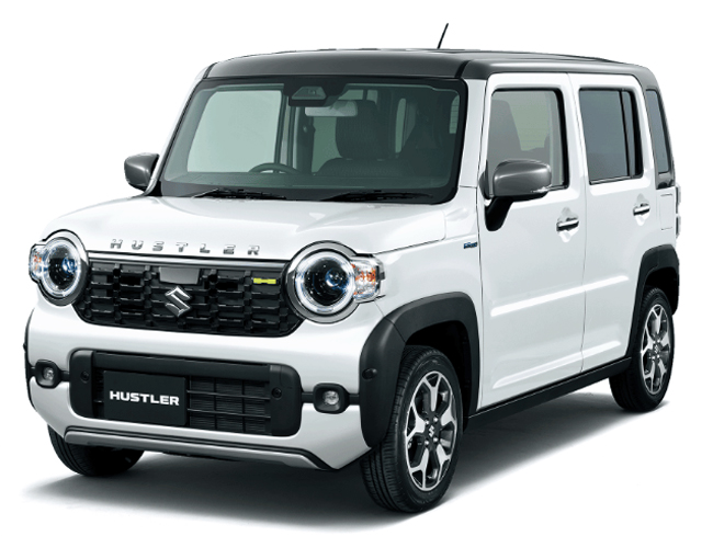 ▲スズキ・ハスラー・ハイブリッドX(2WD) 価格:175万8900円 全長3395×全幅1475×全高1680mm ホイールベース2460mm 車重830kg 乗車定員4名 WLTCモード燃費24.3km/リットル 写真のボディカラーはピュアホワイトパール×ガンメタリック2トーン