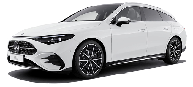 ▲メルセデス・ベンツCLA220シューティングブレークAMGラインパッケージ装着車 価格:710万円++AMGラインパッケージ59万8000円 全長4730×全幅1835×全高1455mm ホイールベース2790mm 車重1680㎏ 乗車定員5名 WLTCモード燃費19.9km/リットル 写真のボディカラーはポーラーホワイト