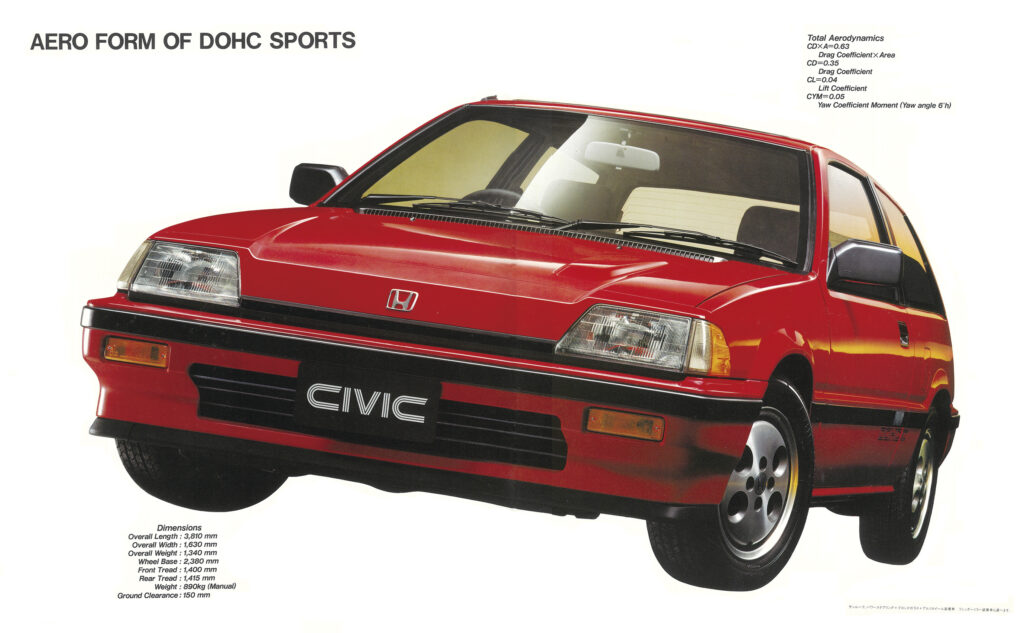Siモデルは、3代目の“ワンダーシビック”と、初代“バラードスポーツCR-X”のスポーツグレードとして1984年9月に登場(発売は11月)。初代Sシリーズ以来となるハイパワー・ツインカム16Vエンジンが大きな話題を呼ぶ。カタログでは「F1テクノロジーから生まれた高性能・高感度エンジン」と表現していた