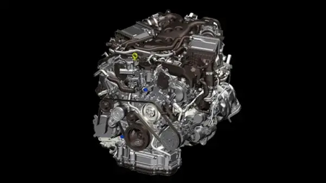 ▲VR30DDTTユニットのエンジントルクプロフィールを6MT専用に最適化。スロットルおよび点火タイミングのエンジン制御の見直しにより、アクセルペダルを踏み込んだ瞬間のレスポンスが向上し、いつまでも伸び感が続く加速を実現
