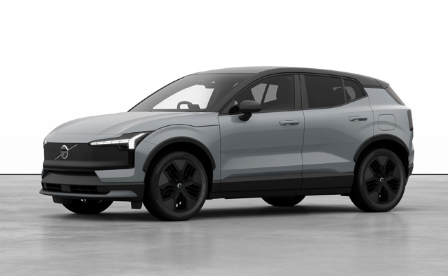 ▲ボルボEX30クロスカントリー Ultra P8 AWD Electric 価格:649万円 全長4235×全幅1850×全高1565mm ホイールベース2650mm 最低地上高195mm 車重1880kg 乗車定員5名 一充電走行距離(WLTCモード)500km