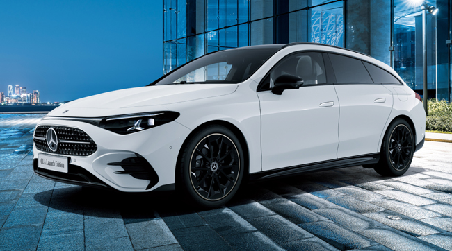 ▲メルセデス・ベンツCLA180シューティングブレーク Launch Edition 価格:739万円 全長4730×全幅1835×全高1455mm ホイールベース2790mm 車重1670㎏ 乗車定員5名 WLTCモード燃費20.0km/リットル 写真のボディカラーはポーラーホワイト(ソリッド)